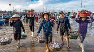 Thumbnail: What Fishermen Bring Back From the Sea | A Real Seafood Market in Vietnam