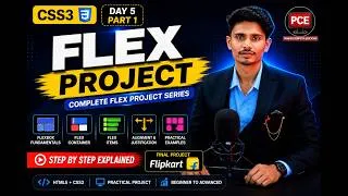 Thumbnail: 🚀 Full Stack Web Development  || Day 5 (CSS3 Project)  || Flex & @media