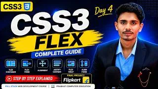 Thumbnail: Full Stack Web Development | CSS Flex Tutorial | CSS Day 4 | Flexbox Layout in Hindi