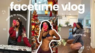 Thumbnail: FACETIME VLOG💌 | how i get through cardio, washing my extensions, unbox PR with me, leg day