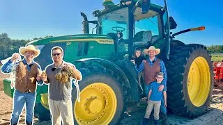 Thumbnail: Cowboy Jack Meets Sweetpotato Scientists & Explores a Giant Tractor! 🚜🍠