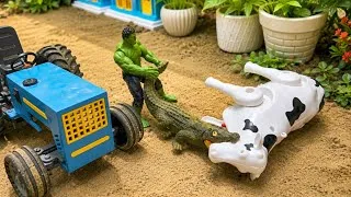 Thumbnail: Hulk Saves Toy Cow 🐄 from Crocodile | Baby Toy Calf is Born at the Hospital! 🏥 