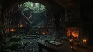 Thumbnail: Hidden Forest Library | Cozy Fireplace & Relaxing Music Ambience for Study, Sleep & Reading
