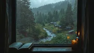 Thumbnail: Peaceful Rainy Cabin Ambience 🌧️ Calm Music & Gentle Rain Sounds