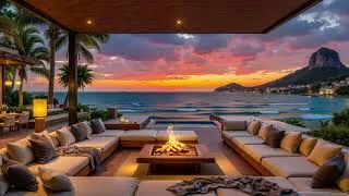 Thumbnail: Sunset Oceanfront Jazz 🌅 Smooth Jazz & Cozy Fireplace Ambience for Deep Relaxation