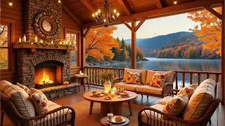 Thumbnail: Autumn Cabin by the Lake 🍁Gentle Piano & Fireplace Sounds for Focus, Stress Relief & Productive Work