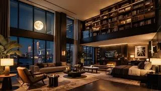 Thumbnail: Moonlit City Night Jazz 🌕 Luxury Riverside Penthouse Ambience | Smooth Jazz for Study, Sleep & Relax