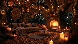 Thumbnail: Cozy Autumn Porch Evening 🍂 Soft Fireplace Jazz for Calm and Peaceful Nights