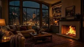 Thumbnail: Rainy Old Town Ambience 🔥 Fireplace & Rain Sounds for Sleep, Reading & Relaxing | 4 Hours