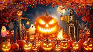 Thumbnail: THE CURSED PUMPKIN PATCH HALLOWEEN AMBIENCE - GLOWING JACK O LANTERNS - FULL MOON - SPOOKY FIRE