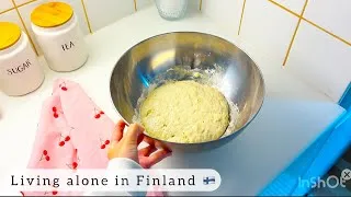 Thumbnail: Living alone in Finland 🇫🇮 | Cozy Sunday, visiting library & making pizza, silent vlog