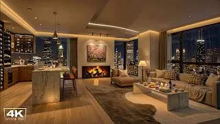 Thumbnail: Cozy Apartment on a Rainy Night 🌧️  Gentle Piano Jazz & Crackling Fireplace for Relax, Study & Work