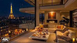 Thumbnail: Relaxing Night Jazz 🗼 Cozy Paris Apartment with Soft Jazz & Eiffel Tower View for Stress Relief