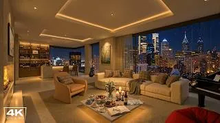 Thumbnail: Chill Night Vibes | Elegant Jazz in Luxury Apartment with Gentle Rain & Fireplace Sounds for Study
