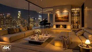Thumbnail: Rainy Night Serenity | Cozy Apartment with Relaxing Jazz, Rain & Fireplace Sounds for Stress Relief