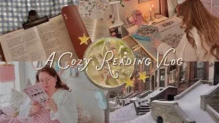 Thumbnail: reading vlog 🌷 a romantasy i actually liked & cozy hobbies during the nyc blizzard