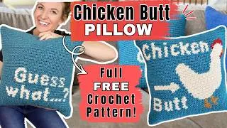 Thumbnail: Chicken Butt Pillow Crochet Tutorial | FREE Pattern