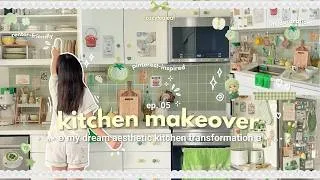 Thumbnail: AESTHETIC KITCHEN MAKEOVER 🍏🌿 pinterest inspired, diy decor, organization, whimsy transformation