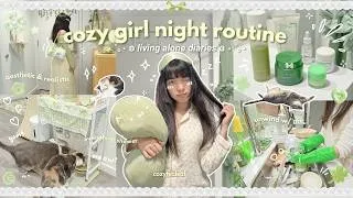 Thumbnail: COZY GIRL NIGHT ROUTINE🌙🌿living alone with my two cats | aesthetic skincare, cooking, unwind with me
