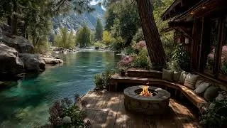 Thumbnail: Secret Woodland Riverside Retreat 🌿 | Flowing River, Crackling Fire & Nature Sounds