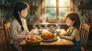 Thumbnail: Cozy Family Cooking 🍗 Honey Cupcakes, Tea & Fresh Buns | Ghibli Inspired Ambience #asmr #relaxing
