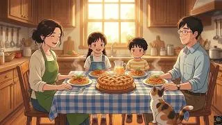 Thumbnail: Cozy Family Cooking 🍅 Tomato Noodles & Homemade Apple Pie | Ghibli Inspired Relaxing Animation