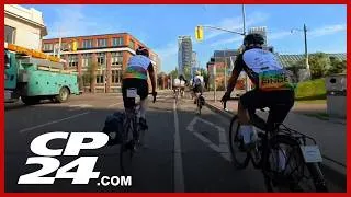 Thumbnail: Thousands participating in annual HIV and AIDS bike rally from Toronto to Montreal