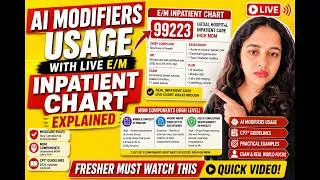 Thumbnail: AI Modifier Usage | LIVE E/M Inpatient Chart Explained | High MDM & Medicare Rules (2026) #ENM #cpt