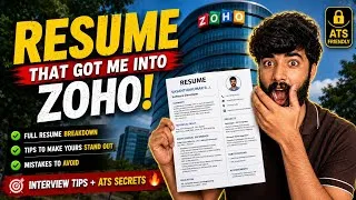 Thumbnail: Resume That Landed Me a Job at Zoho 💼|     Resume Reveal 🔥| Software engineer 💻