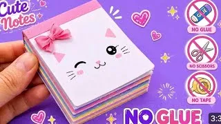 Thumbnail: Diy Kawaii Notebook/ No Glue/ No Scissor/ Paper Craft/ Easy cute Craft /How to make mini notebook 🎀 
