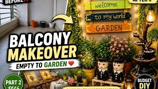 Thumbnail: CraGarden Makeover Part  | Balcony Transformation Final Look | DIY Garden Decor Ideas |Bottle reuse