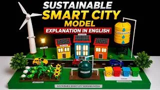 Thumbnail: sustainable smart city working model explanation in english 3d - for exhibition - diy - craftpiller