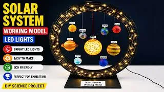 Thumbnail: solar system working model with led lights for science exhibition - diy - craftpiller