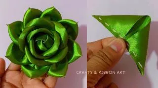 Thumbnail: The Secret to a Perfect Ribbon Flower | Easy 8 - Minute Satin Flower Tutorial | Diy flower