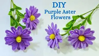 Thumbnail: DIY Purple Aster Flower with Pipe Cleaners - Easy Flowers Tutorials