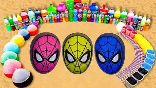 Thumbnail: How to make Spiderman Family with Pink vs Yellow vs Blue Spiderman, Big Fanta, Coca Cola and Mentos