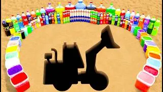 Thumbnail: Experiment: Giant Rainbow Bulldozer pit Eruption from Balloons of Fanta, Coca Cola vs Mentos & Sodas