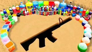 Thumbnail: How to Make Machine Gun made with Big Balloons of Sodas, Mtn Dew, Mirinda, Giant Coca Cola vs Mentos