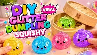 Thumbnail: How to make viral dumpling glitter squishy at home /diy glitter squishy easy / tiktok crafts art