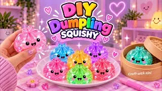 Thumbnail: How to make viral dumpling glitter squishy at home /diy glitter squishy easy / tiktok crafts art