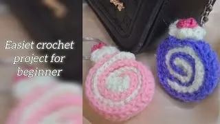 Thumbnail: Crochet Cake roll keychain tutorial beginners.