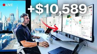 Thumbnail: LIVE DAY TRADING - How I Make $10,589 Risking $2k [My 10x Strategy]