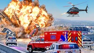 Thumbnail: AMBULANCE ASSAULT | Epic Police & Helicopter Chase - BeamNG.Drive