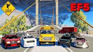 Thumbnail: 🚌CARS vs TORNADO🌪️ON THE BRIDGE🌉 ▶️ BeamNG Drive