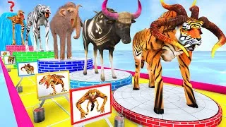 Thumbnail: Choose The Right Animal Paint Cow Mammoth Elephant Tiger Lion Bull Paint Animal Fountain Crossing