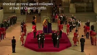 Thumbnail: Shocked as royal guard collapses at foot of Queen's coffin