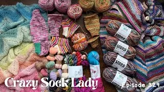 Thumbnail: Episode 329 / July Stats and a project that I just can't put down! / Crazy Sock Lady