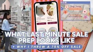 Thumbnail: When you leave preparing a sale for last minute... Throwing a website sale & how I get ready for it