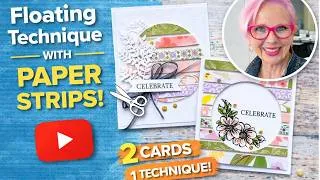 Thumbnail: Floating Strips Card Technique | Make 2 Beautiful Cards from One Circle Cut!