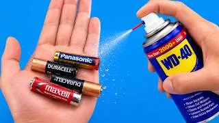 Thumbnail: Never buy new Batteries! Just use WD-40 and your Old Batteries can be reused